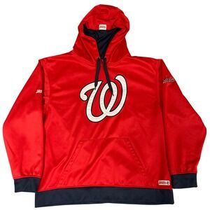Stitches Mens Washington Nationals MLB Hoodie Red Performance Sweatshirt Large